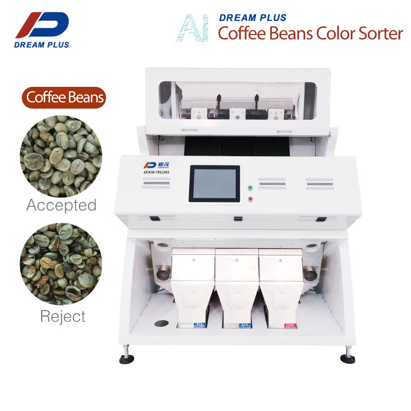 CCD RGB 카메라 커피 콩 소팅 머신 3 급류 192 채널 고정밀도